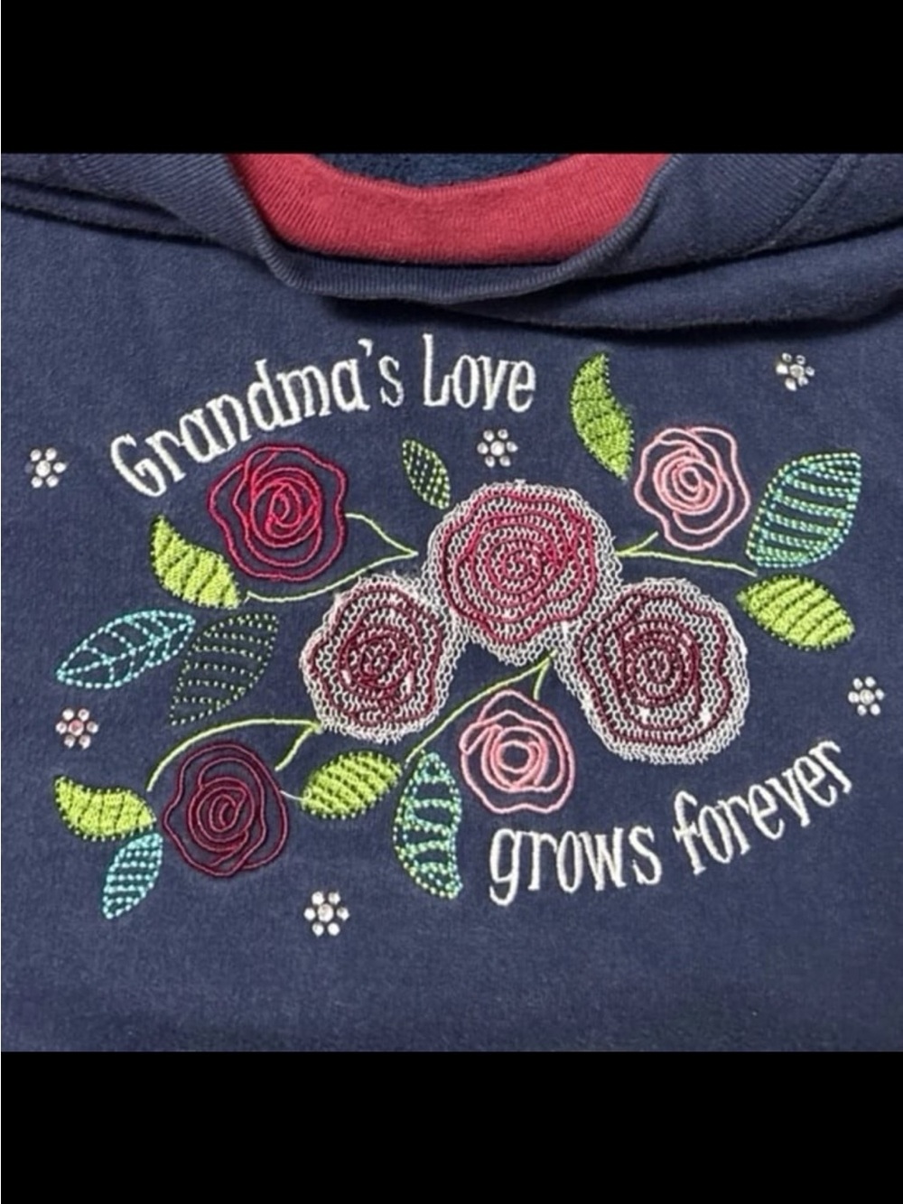 Vintage 90s "Grandma's Love Grows…" Embroidered Double-neck Sweatshirt - Size 2X